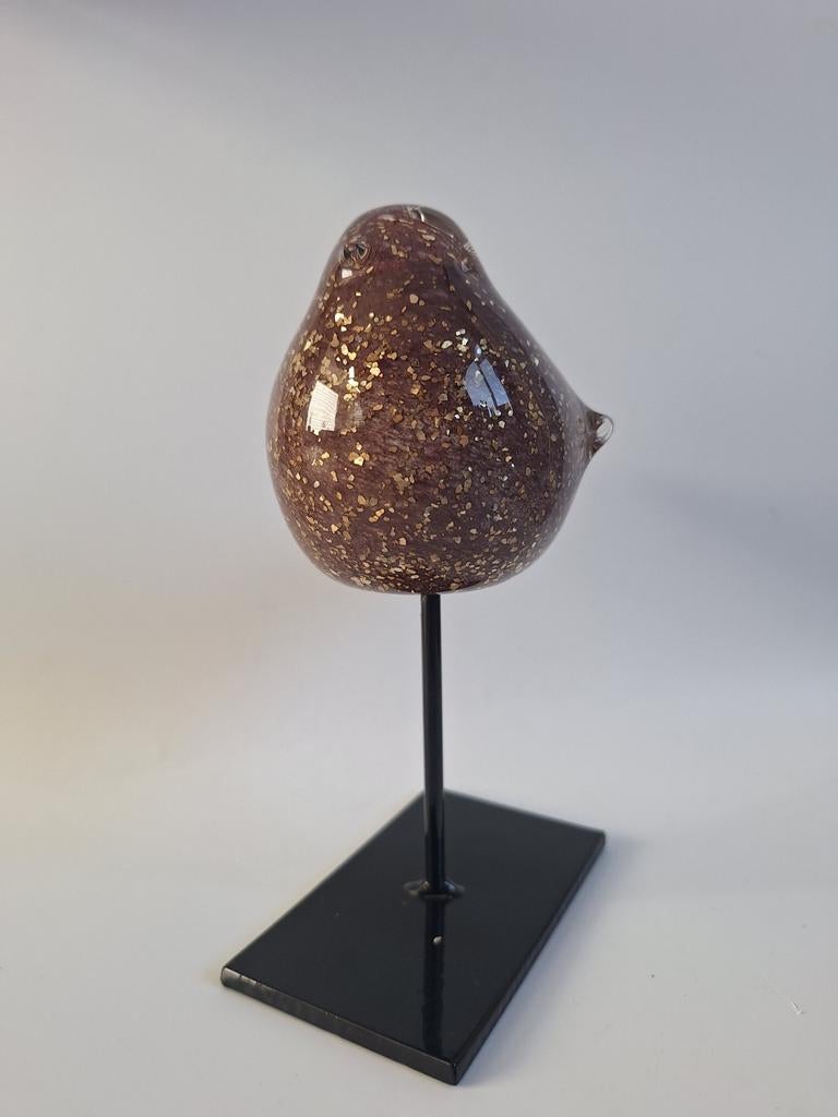 Mooie glazen vogel op metalen voet., Verzamelen, Ophalen of Verzenden