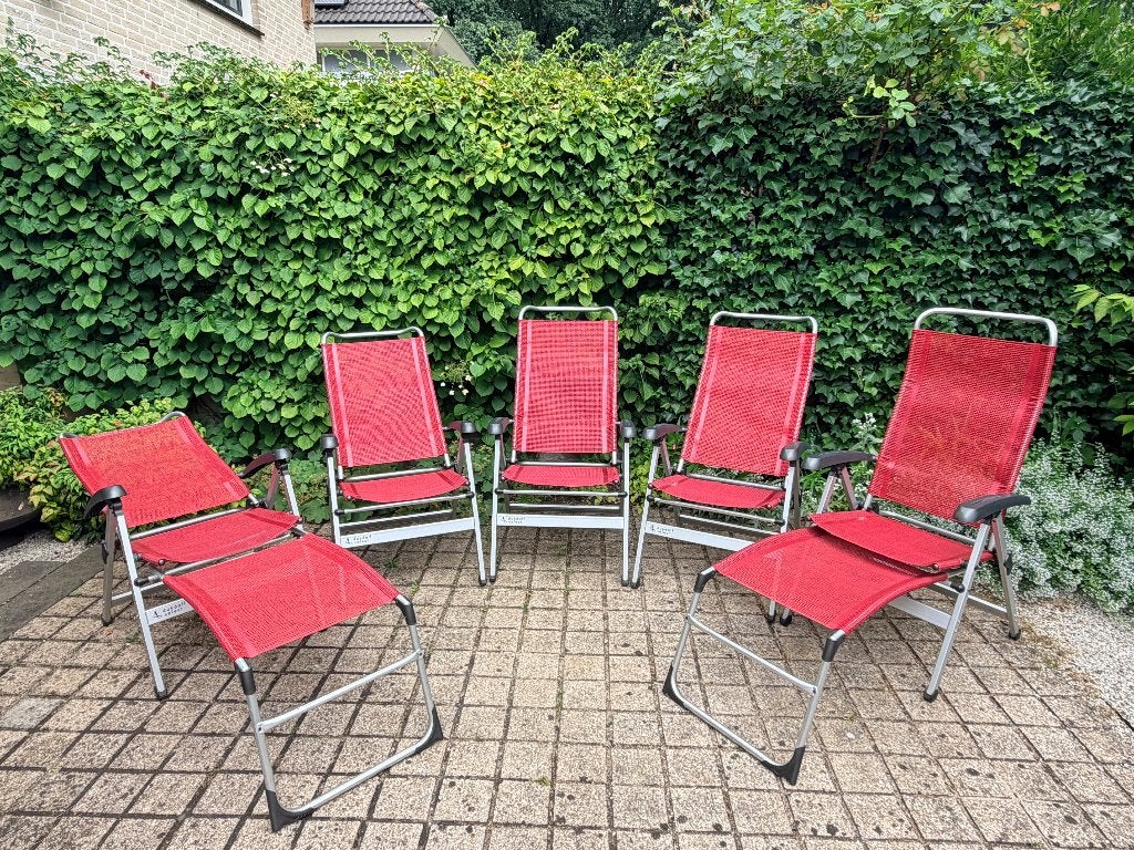 5 Dukdalf Select stoelen met 2 losse voetensteunen, Caravans en Kamperen, Ophalen, Zo goed als nieuw, Campingstoel