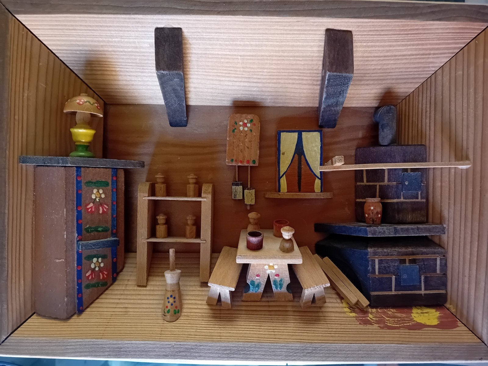 Mooi houten wanddecoratie Bauernstube uit de DDR, Ophalen of Verzenden, Handgemaakt, Wanddecoratie, 20 - 50 cm