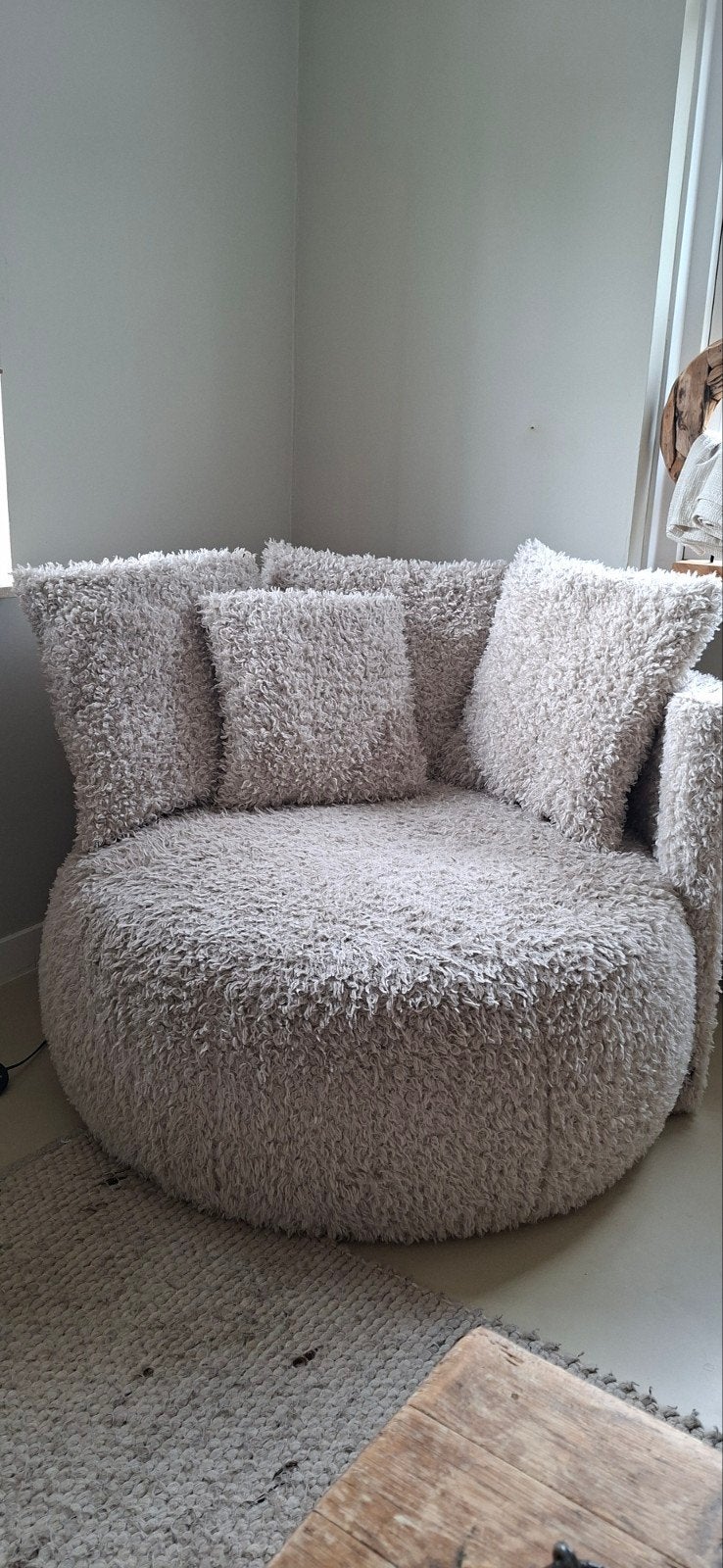 Comfortabele teddy stof fauteuil - Zo goed als nieuw, Huis en Inrichting, Banken | Sofa's en Chaises Longues, Eenpersoons, 100 tot 125 cm