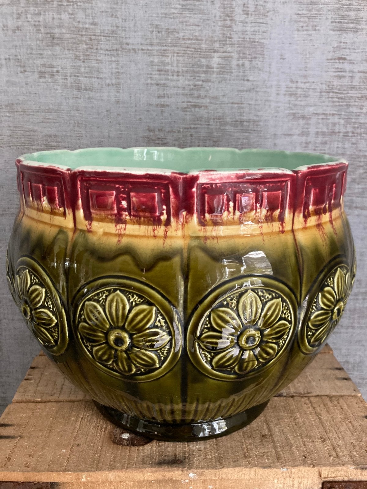 Grote Wessel Bonn Art Nouveau cachepot / bloempot ca. 1880, Antiek en Kunst, Ophalen of Verzenden