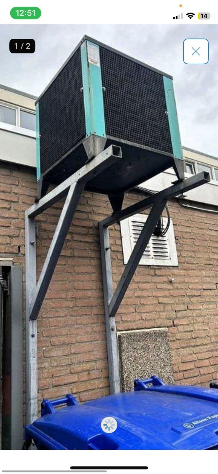 Stevige metalen beugel voor buitenunit of airco, Ophalen, Gebruikt, IJzer