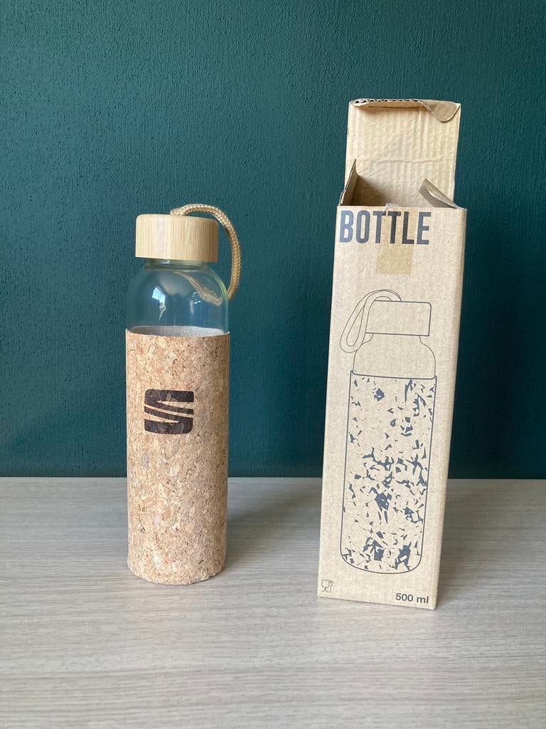 Glazen waterfles SEAT 500ml, Ophalen of Verzenden, Nieuw