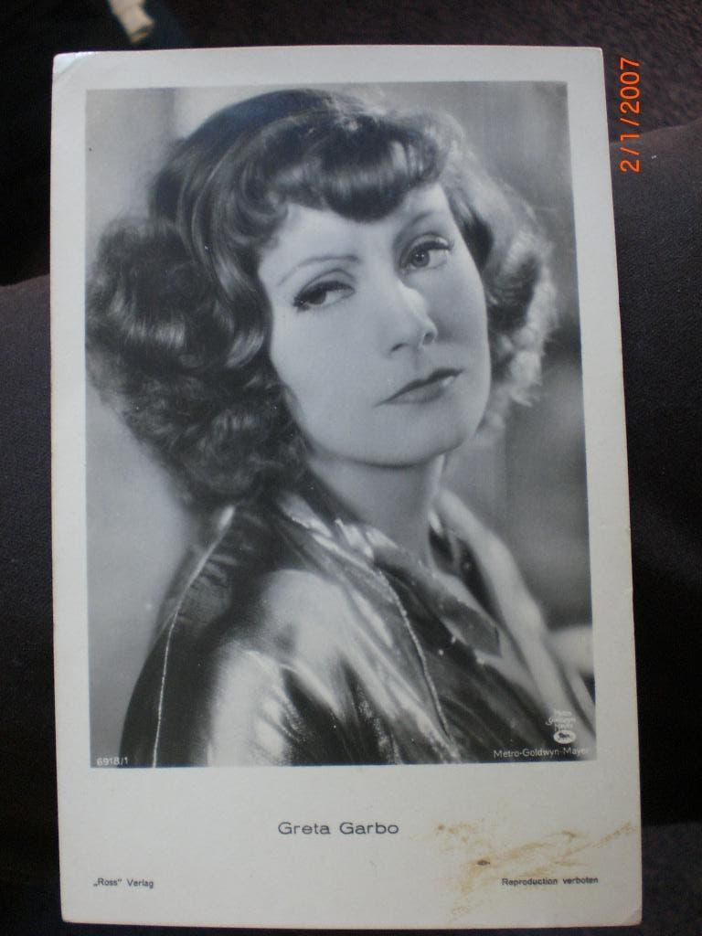 kaart Greta Garbo 6, Verzamelen, Ophalen of Verzenden, 1920 tot 1940, Ongelopen, Sterren en Beroemdheden