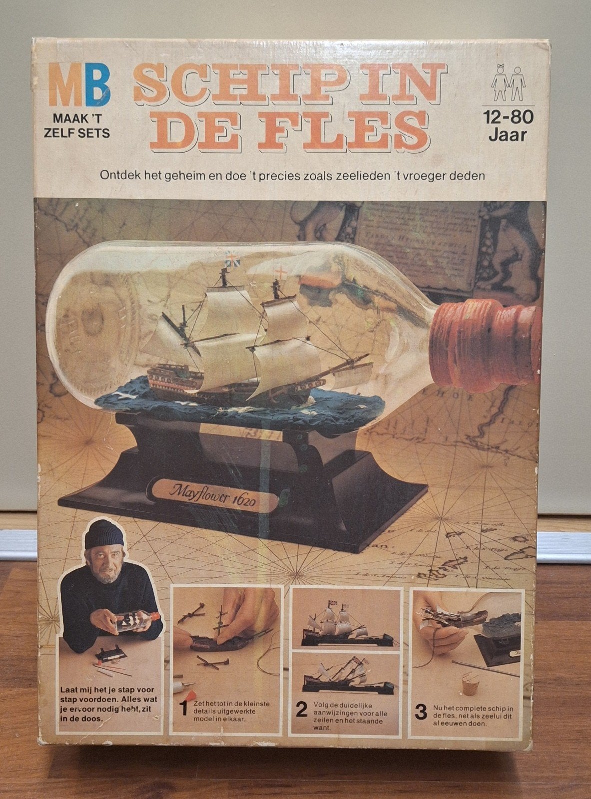 MB Schip in de Fles Mayflower 1620 Modelbouw Kit 1975 Editi, Hobby en Vrije tijd, Ophalen, Nieuw, Overige merken