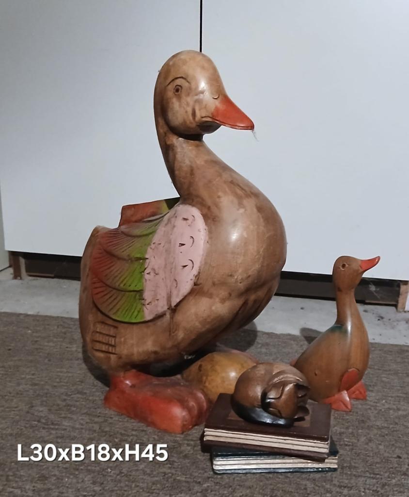 Houten eend eendje kat decoratie, Huis en Inrichting, Ophalen of Verzenden
