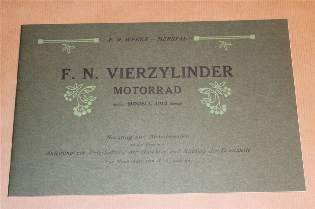 Zeldzame catalogus - F.N. Vierzylinder Motorrad 1912 !!, Ophalen of Verzenden, Zo goed als nieuw