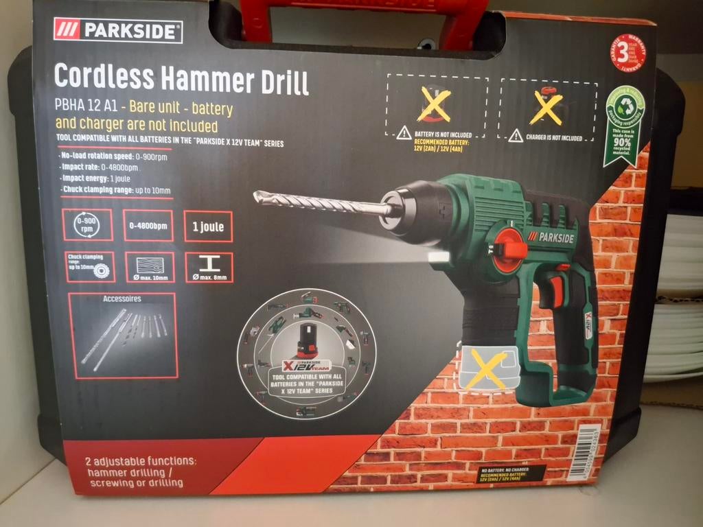 Boormachine parkside zonder accu, Ophalen of Verzenden, Nieuw