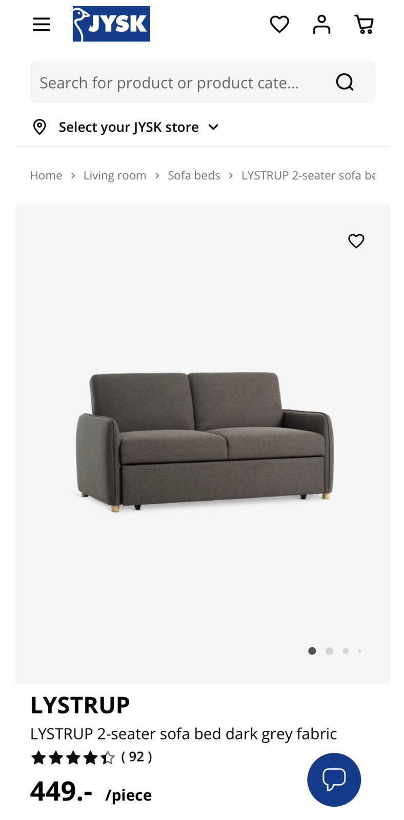 Jysk - Lystrup, Huis en Inrichting, Ophalen, Tweepersoons, 140 cm, Zo goed als nieuw