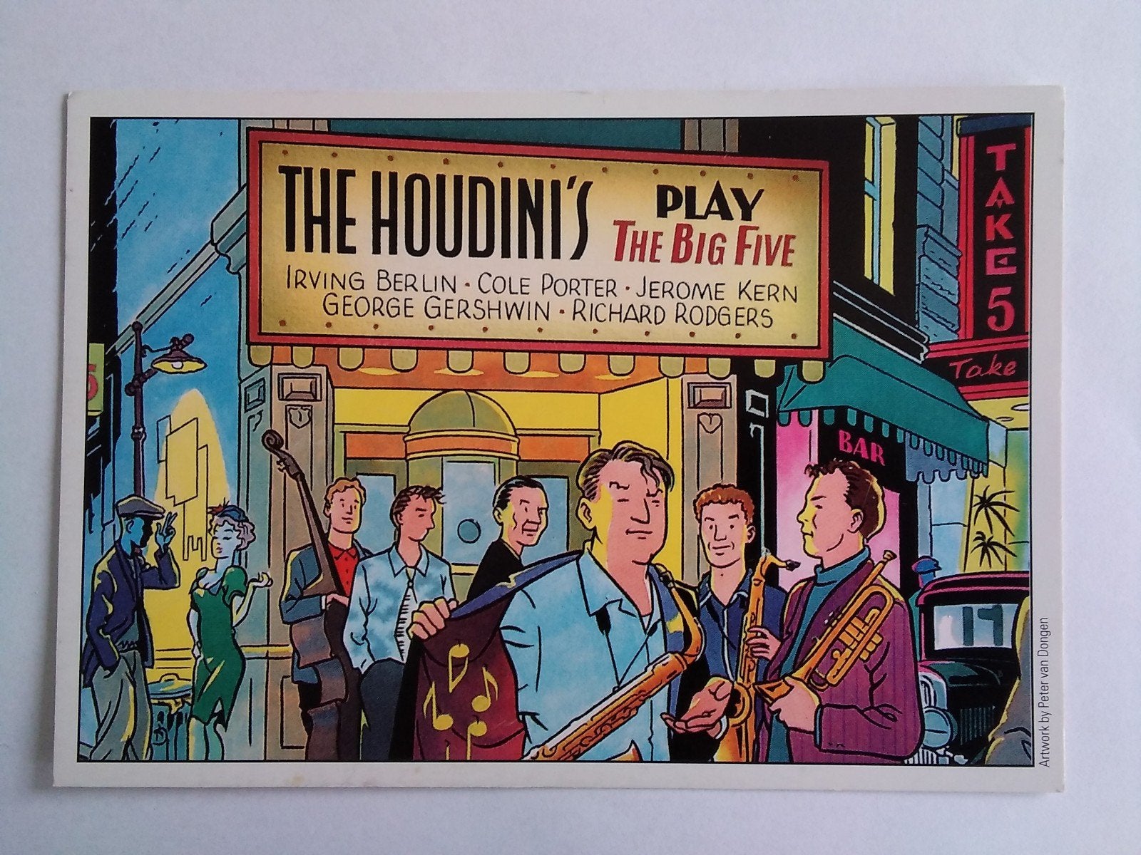 Ansichtkaart The Houdini's + tourschema 1996, Verzenden, Zo goed als nieuw, Foto of Kaart