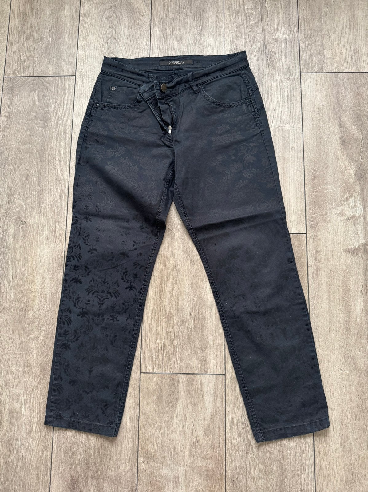 Zerres Broek met barok patroon - Maat 38, Maat 38/40 (M), Zwart, Ophalen of Verzenden, Lang