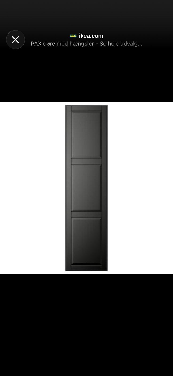 IKEA PAX kast Undredal (Tissedal) (zwart), Minder dan 80 cm, Binnendeur, Minder dan 200 cm, Ophalen of Verzenden