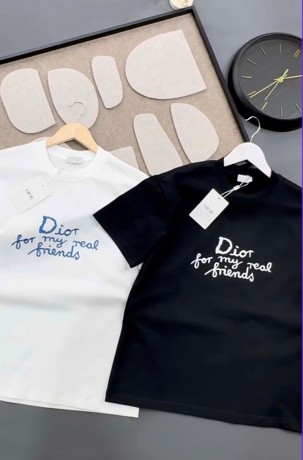 Dior T-shirt 'for my real friends' - Zwart en Wit, Kleding | Dames, T-shirts, Maat 38/40 (M), Meerkleurig, Nieuw, Ophalen of Verzenden