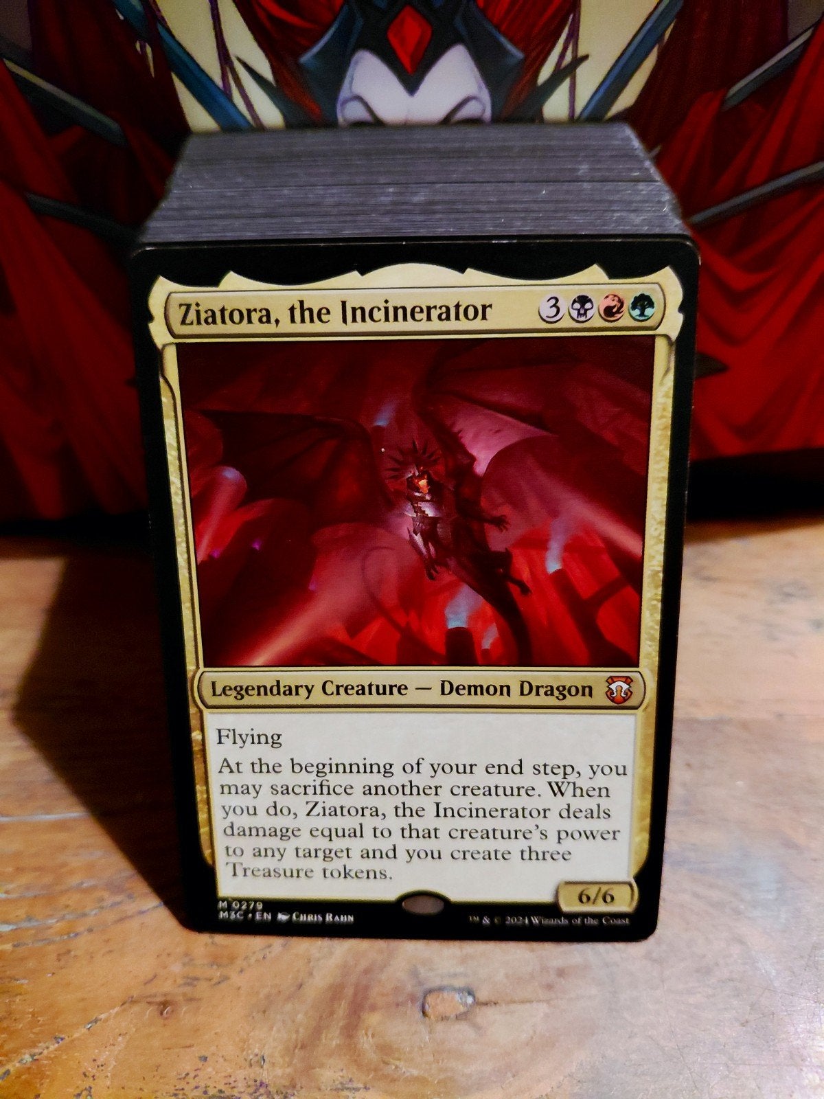 mtg commander deck ziatora sacrifice dragon, Ophalen of Verzenden, Zo goed als nieuw, Speeldeck