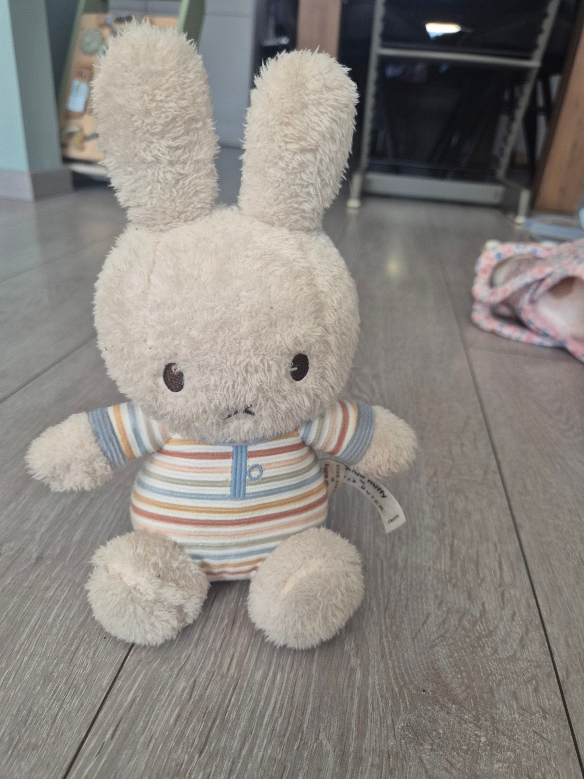 Nijntje knuffel met gestreept shirt, Overige merken, Konijn, Nijntje, Ophalen of Verzenden