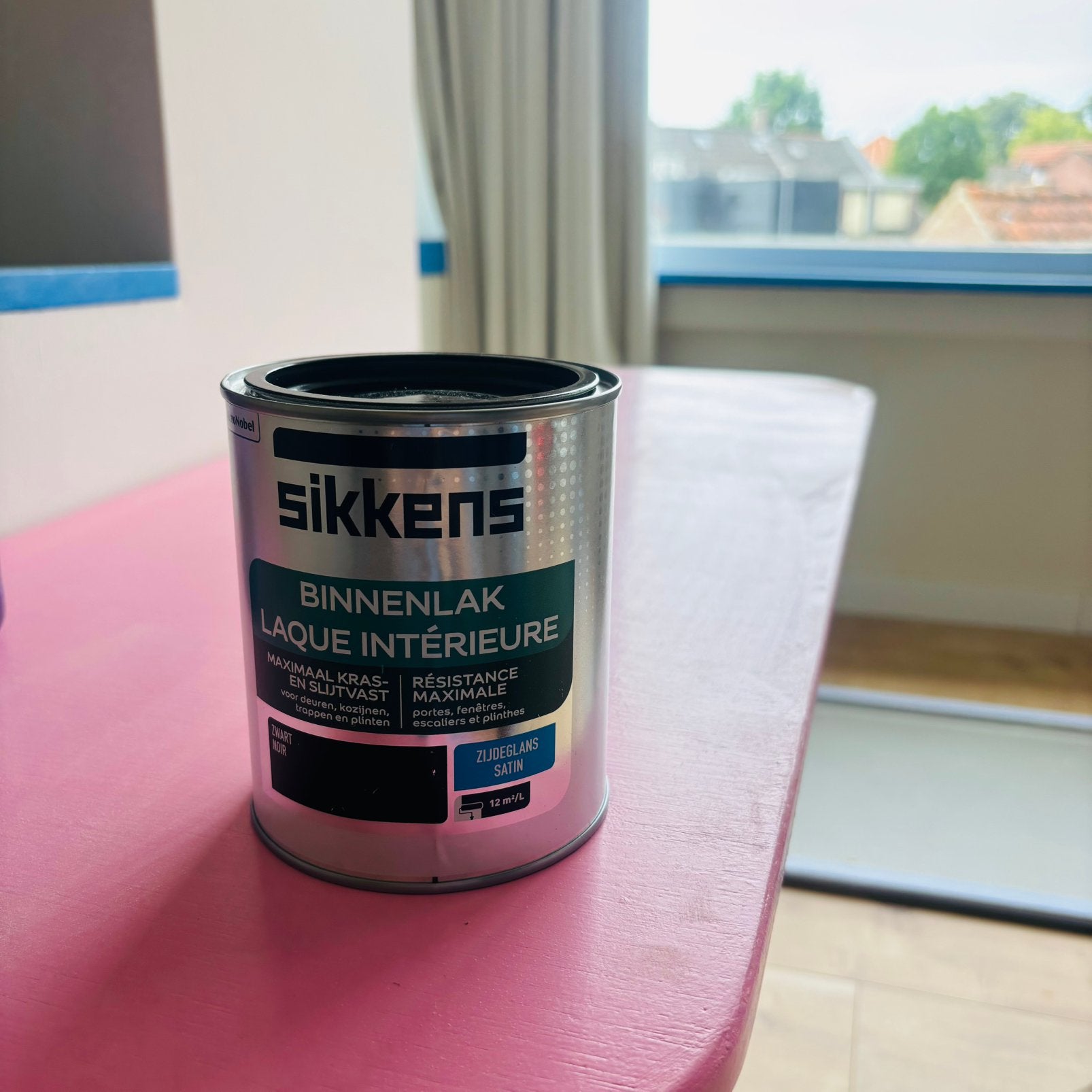 Sikkens - Binnenlak - Zijdeglans - zwart - 0.75L, Zwart, Nieuw, Ophalen of Verzenden, Lak
