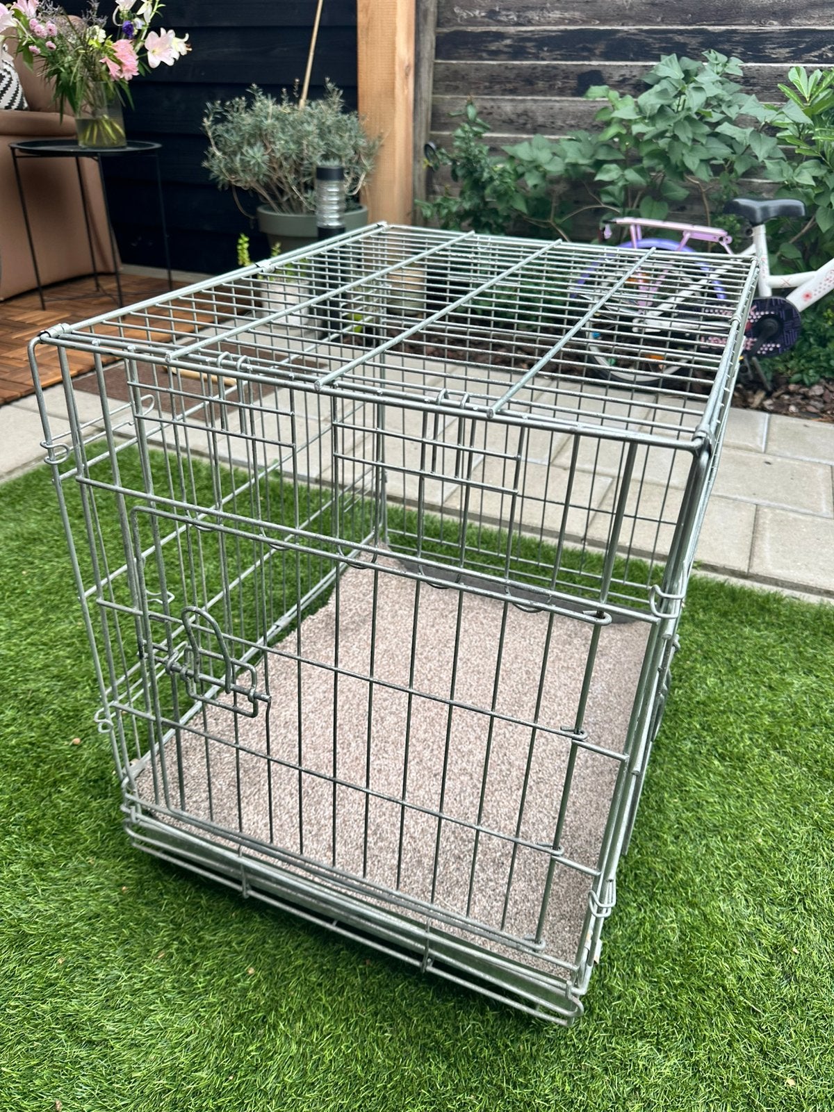 Opvouwbare hondenbench 64x48x54 met wieltjes, Ophalen, Gebruikt