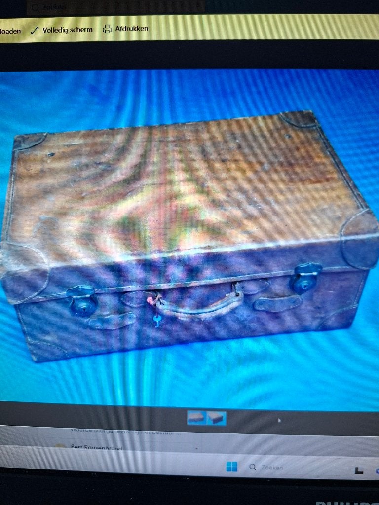 Antieke leren koffer, Ophalen, Gebruikt, Leer, 70 cm of meer