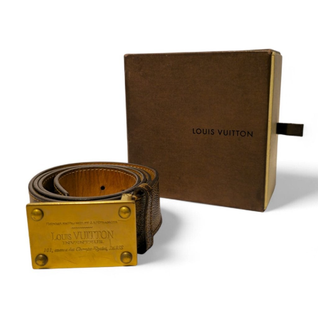 Louis Vuitton Riem/Belt Brown Damier Inventeur, Louis Vuitton, Gebruikt, Support@louisvuitton.com, 2 Rue du Pont Neuf
75001 Paris
France