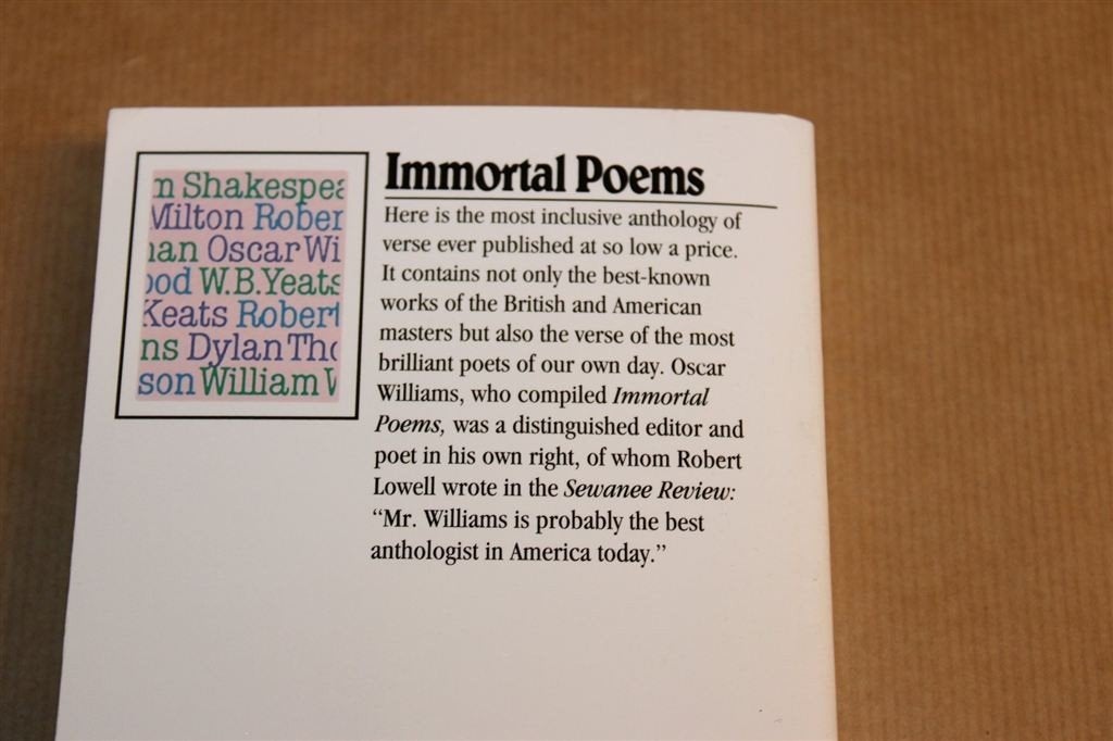 Immortal Poems of the English Language — Anthology 1989, Ophalen of Verzenden, Gelezen