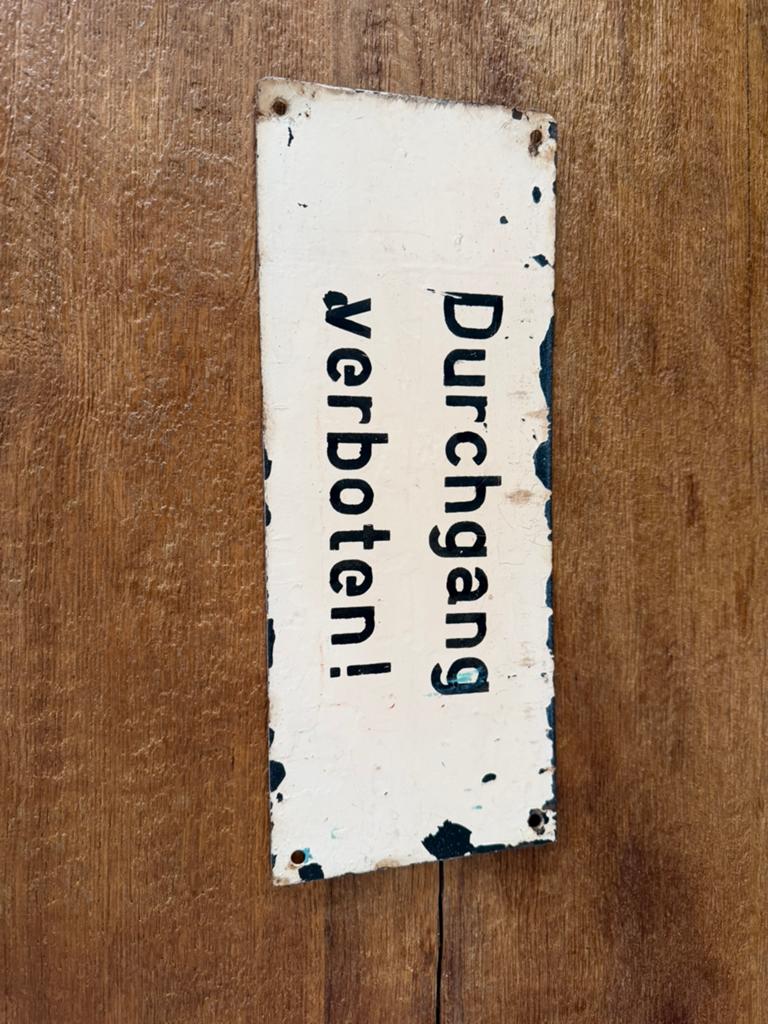 Oud emaille bord duits oud, Ophalen of Verzenden, Zo goed als nieuw
