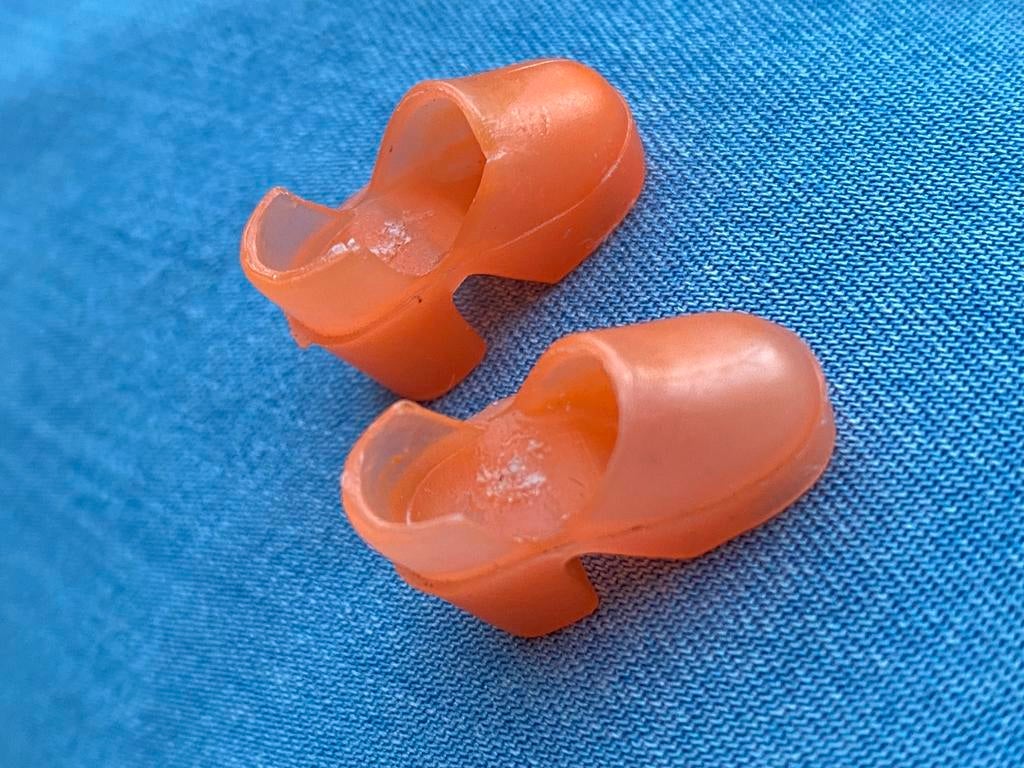 Vintage Daisy Mary Quant 🌸 oranje clogs schoenen no Barbie, Ophalen of Verzenden, Zo goed als nieuw, Kleertjes