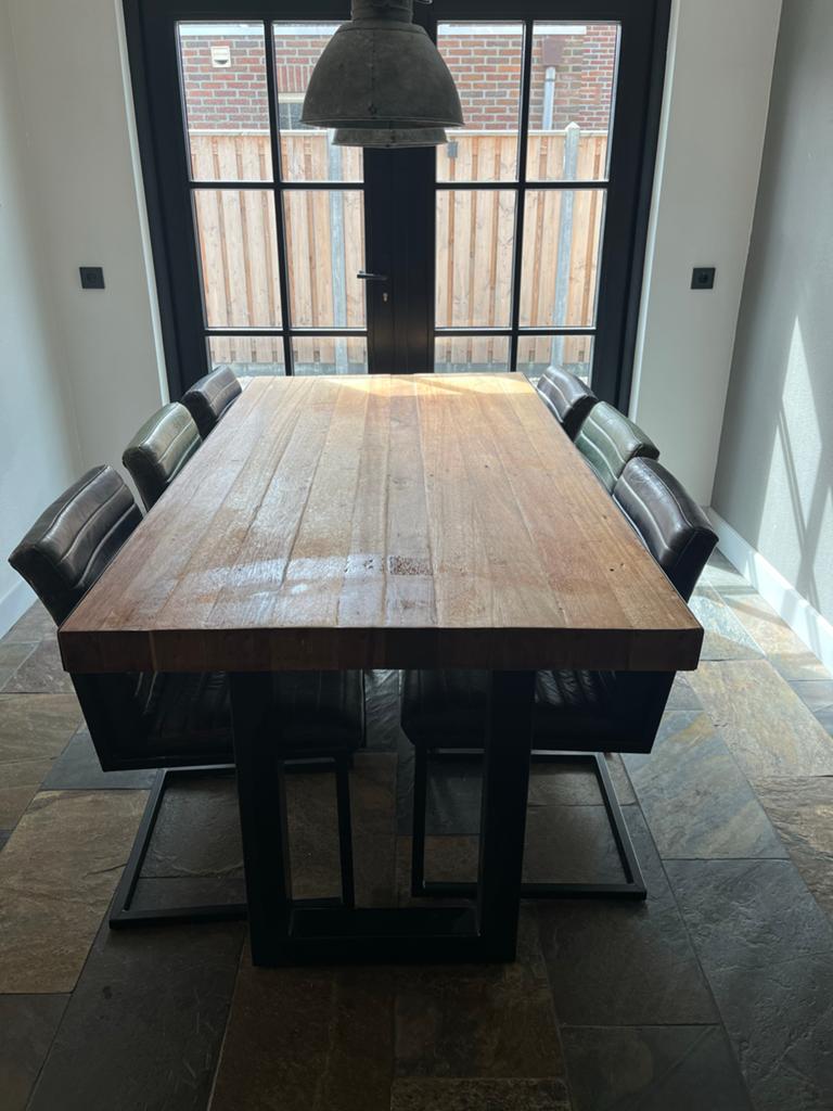 DKW Eettafel 200x90 cm, Huis en Inrichting, Tafels | Eettafels, Ophalen, Gebruikt, 50 tot 100 cm, Vijf personen of meer