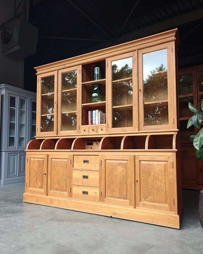 Grote teakhouten grutterskast | Apothekerskast teak #0607, Gebruikt, -, 200 cm of meer, -