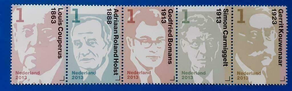 NVPH 3059-63 Nederlandse Schrijvers - 2013, Verzenden, Na 1940, Postfris