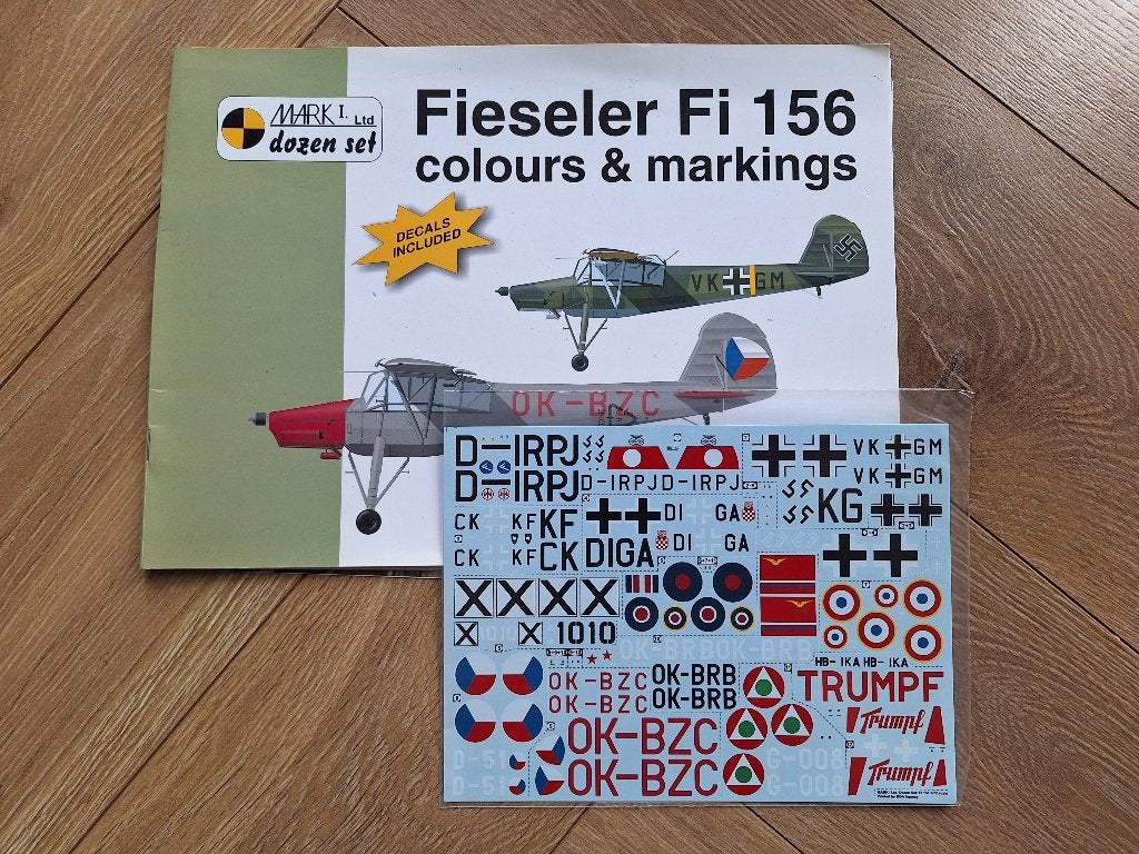 Fieseler Fi 156 colours & markings (decals included), Overige merken, Ophalen of Verzenden, Zo goed als nieuw, Groter dan 1:72