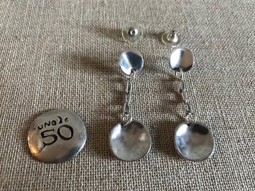 Uno de 50 oorbellen (49) Round silver scales, Sieraden, Tassen en Uiterlijk, Oorbellen, Overige materialen, Nieuw, Ophalen of Verzenden