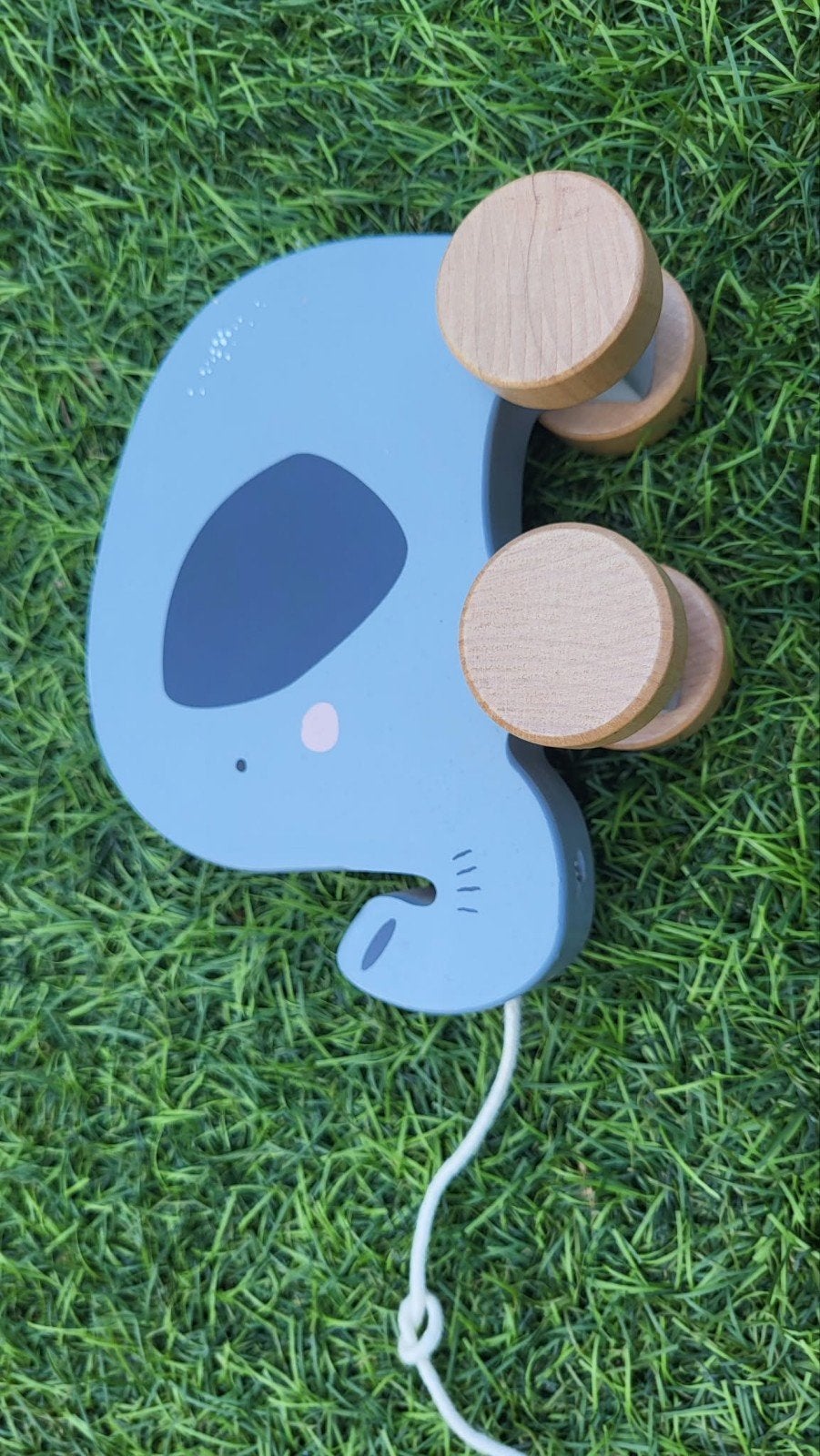 Little Dutch Houten olifant trekdier - Blauw, Ophalen of Verzenden, Zo goed als nieuw, Overige typen, Met wieltjes
