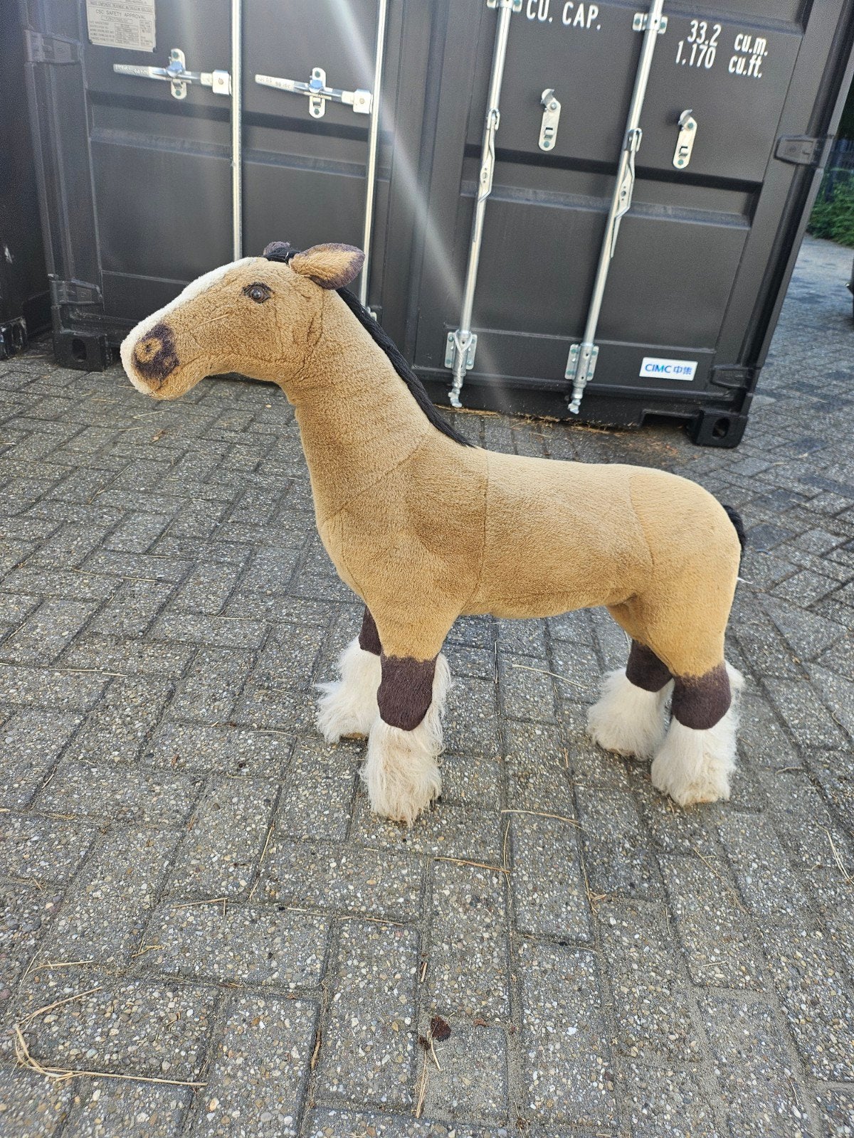 Groot knuffelpaard - Speelgoed paard, Ophalen of Verzenden, Gebruikt, Jongen of Meisje