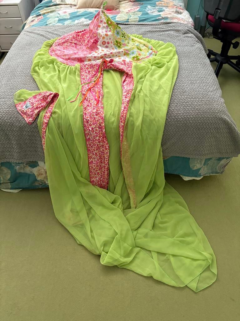 Klamboe van Babouche - Groen met Bloemenprint, Kinderen en Baby's, Ophalen of Verzenden, Gebruikt, 180 cm of meer, 100 cm of meer