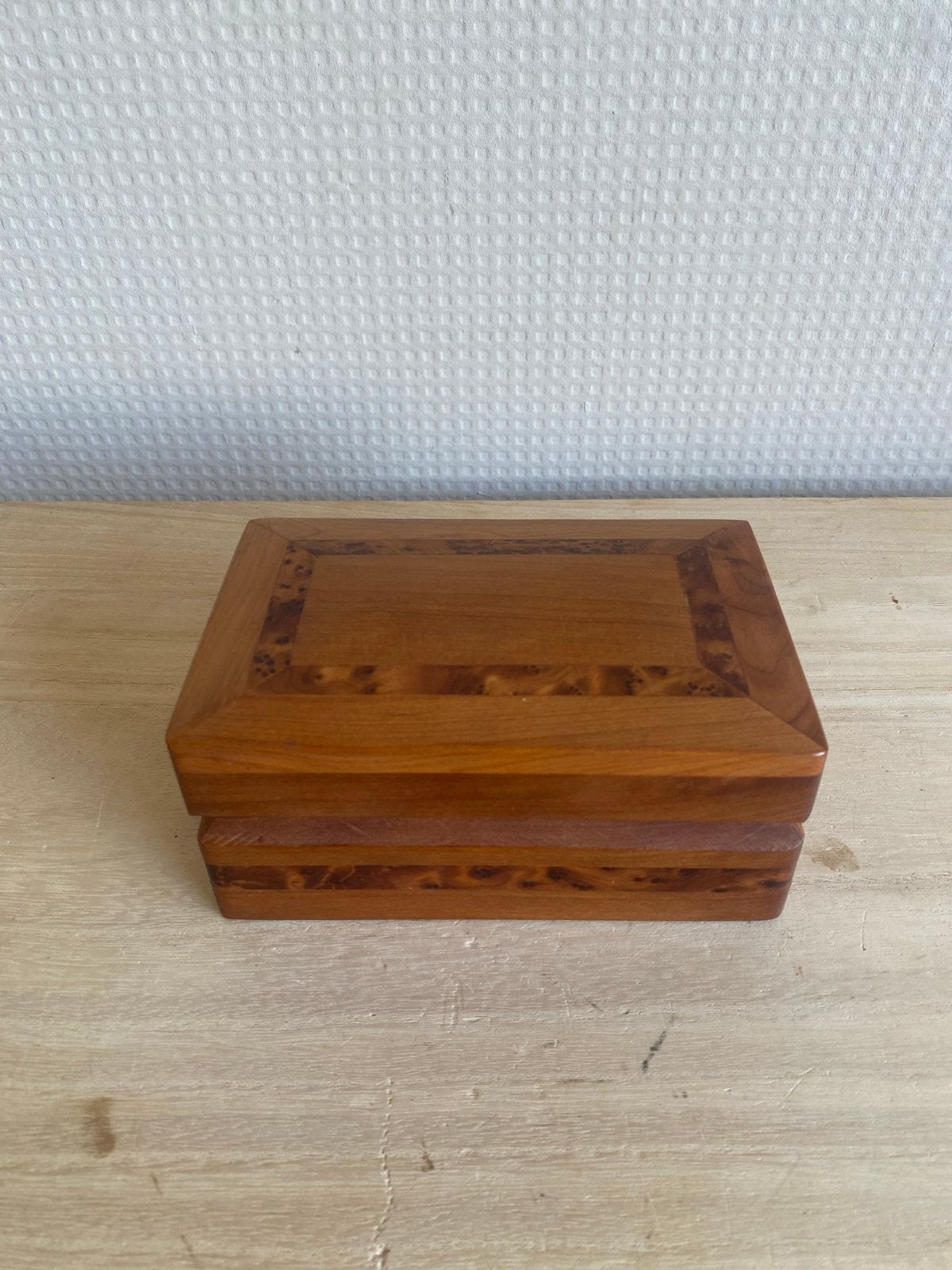 Houten sieradendoosje met inlegwerk, Antiek en Kunst, Ophalen of Verzenden