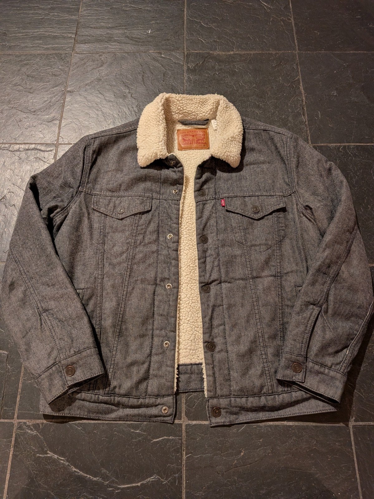 Levi's Sherpa Trucker Jacket - Maat M, Levi's, Maat 48/50 (M), Ophalen of Verzenden, Grijs