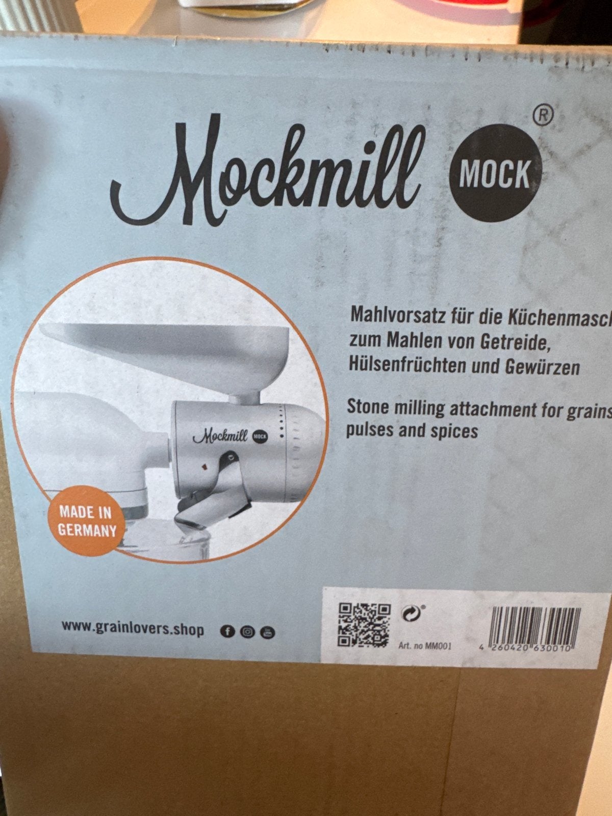 Mockmill graanmolen opzetstuk voor keukenmachine, Huis en Inrichting, Overige typen, Nieuw, Ophalen of Verzenden, Metaal