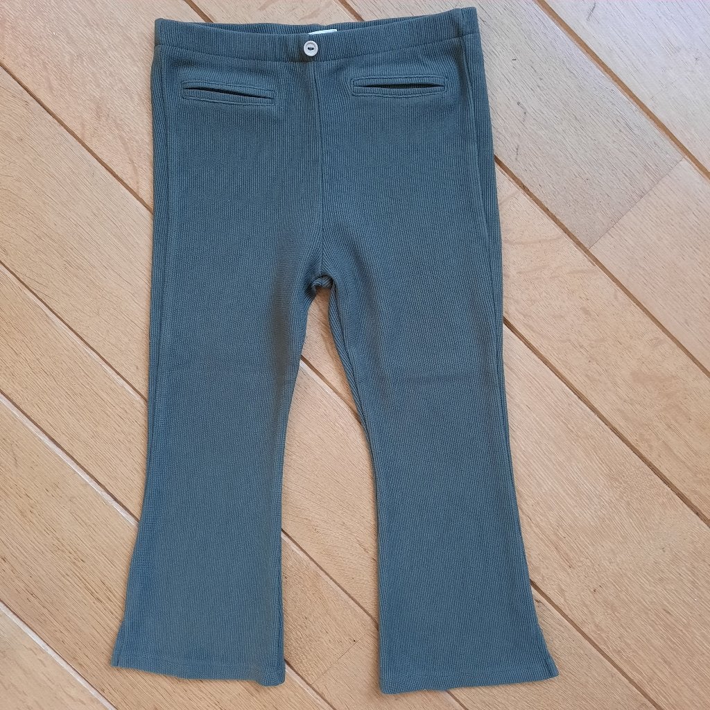 ZARA legging leger groen rib flared pijpen maat 104, Ophalen of Verzenden, Zara kids, Meisje, Broek