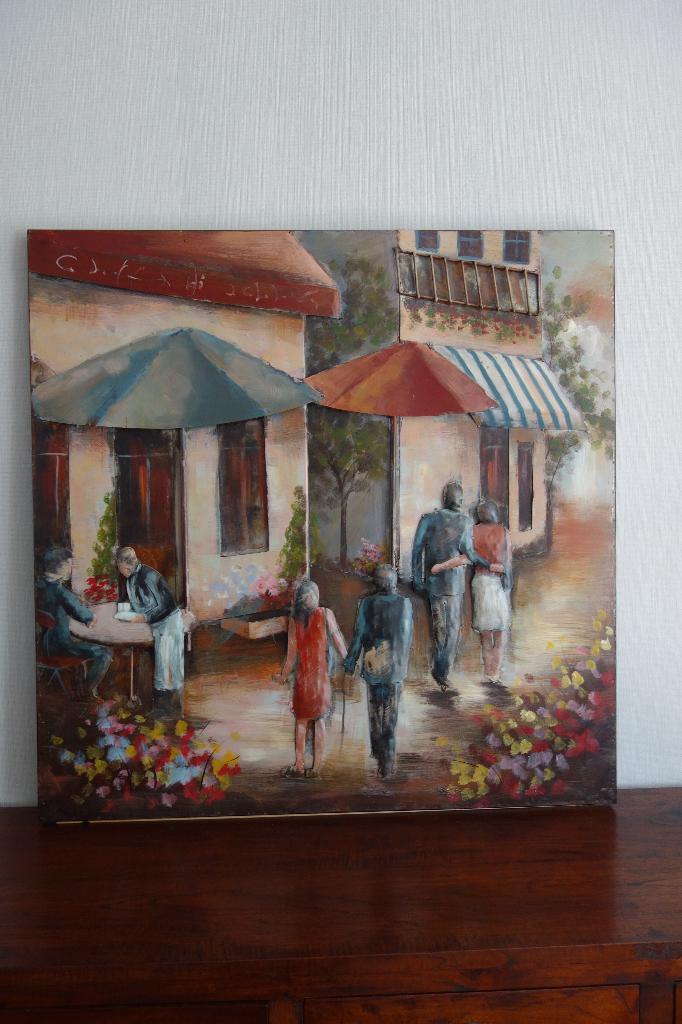 Wanddecoratie schilderij metaal, Huis en Inrichting, Woonaccessoires | Wanddecoraties, Ophalen of Verzenden, Zo goed als nieuw