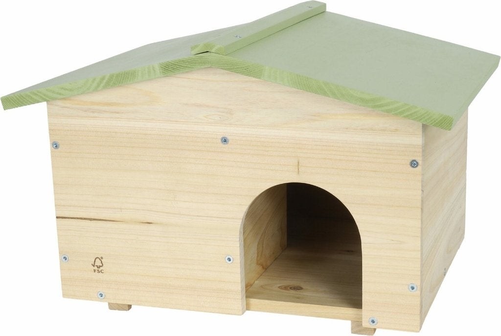 ACTIE Boon egelhuis hout groen dak 40x32x26cm €29,95, Minder dan 60 cm, Ophalen of Verzenden, Hok, Minder dan 75 cm