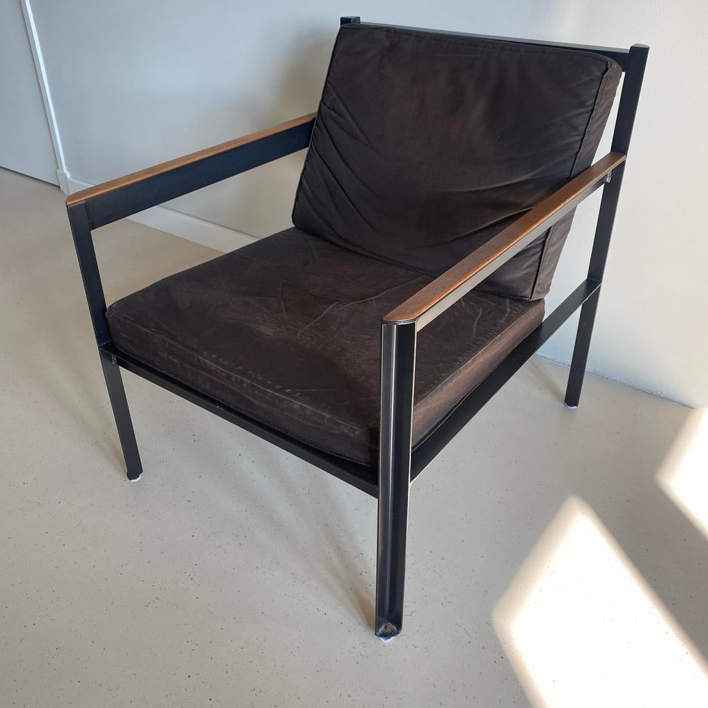 2x Designfauteuil “cargo canvas” van Heerenhuis (per stuk), Ophalen, Gebruikt, Minder dan 75 cm, Metaal