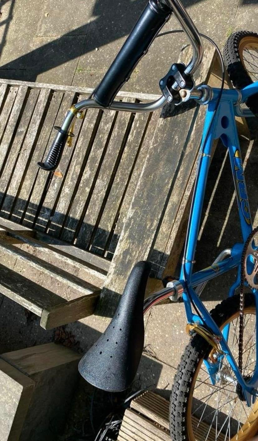 Vintage BMX Fiets - Blauw met Gouden Velgen, Gebruikt, Staal, Velgrem, Ophalen of Verzenden