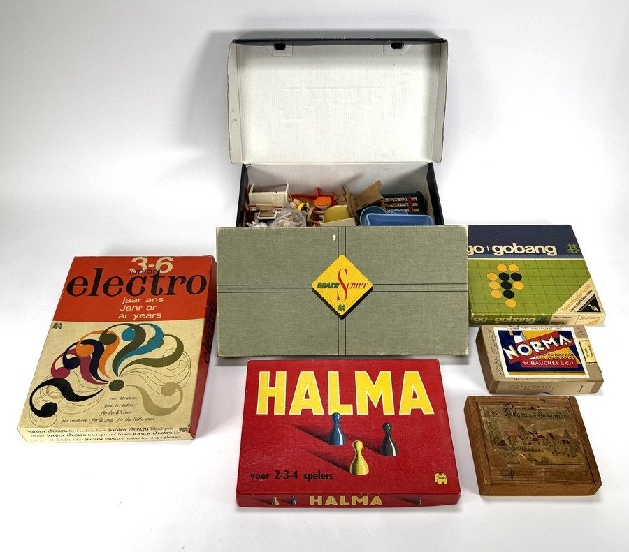 348. Vintage bordspellen en houten speelgoed, ca. 1950-1970, Antiek en Kunst, Antiek | Speelgoed, Ophalen