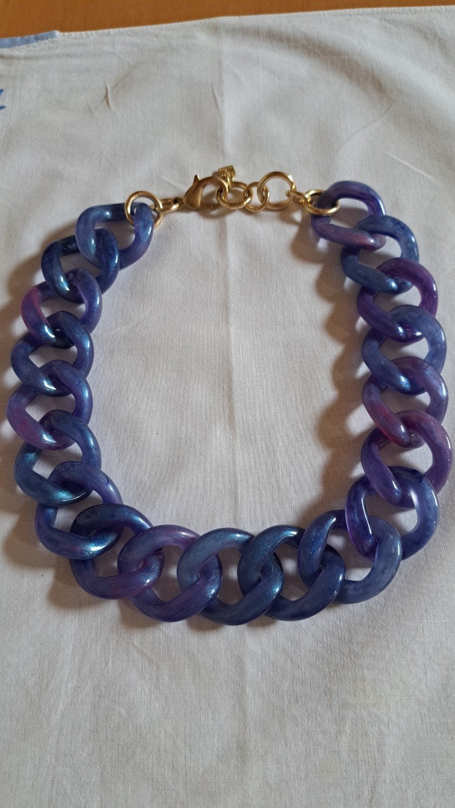 Camps & Camps blauw-lila schakelketting, Ophalen of Verzenden, Zo goed als nieuw, Paars, Overige materialen