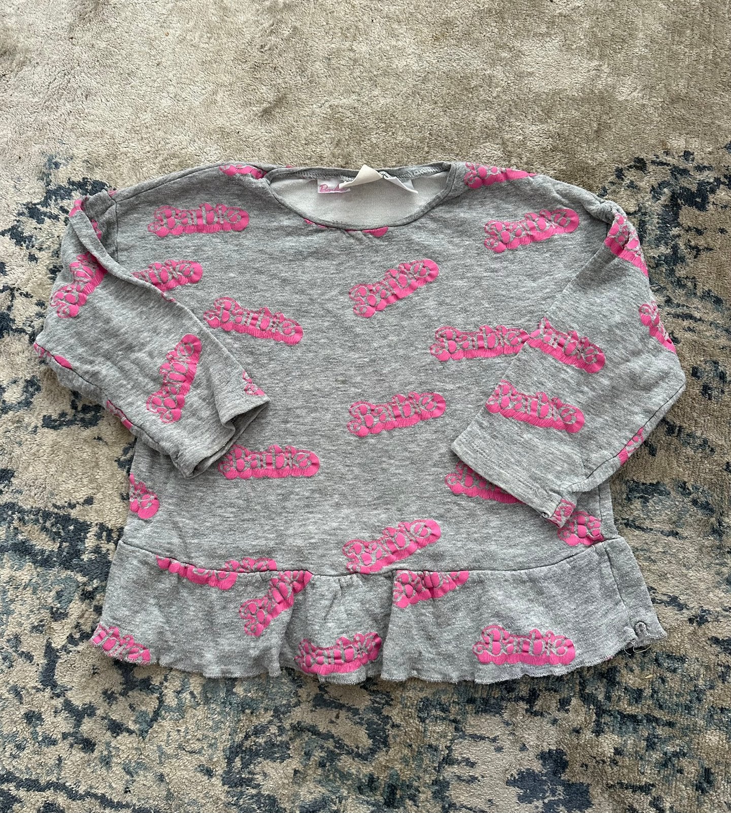 Mooie grijs roze longsleeve / tuniek barbie Zara maat 98