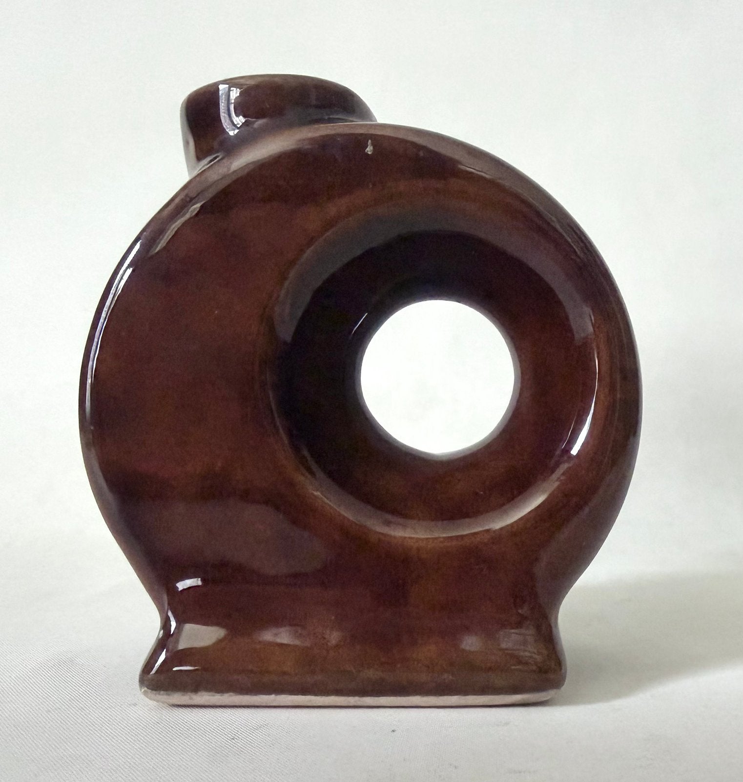 Duif’s keramiek - Afina Rijnsburg - vaasje *vintage*, Ophalen of Verzenden, Zo goed als nieuw, Bruin