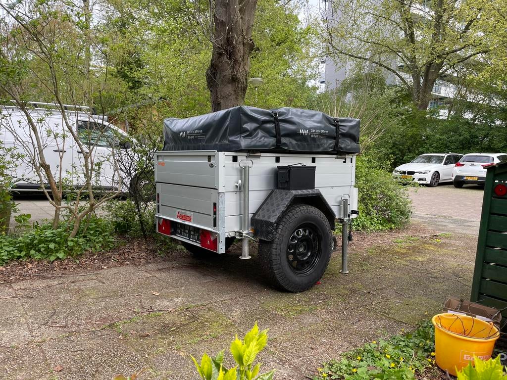 tenttrailer met daktent - off-road - goede staat- super leuk, Ophalen, Groen, Tot en met 2, Overige merken