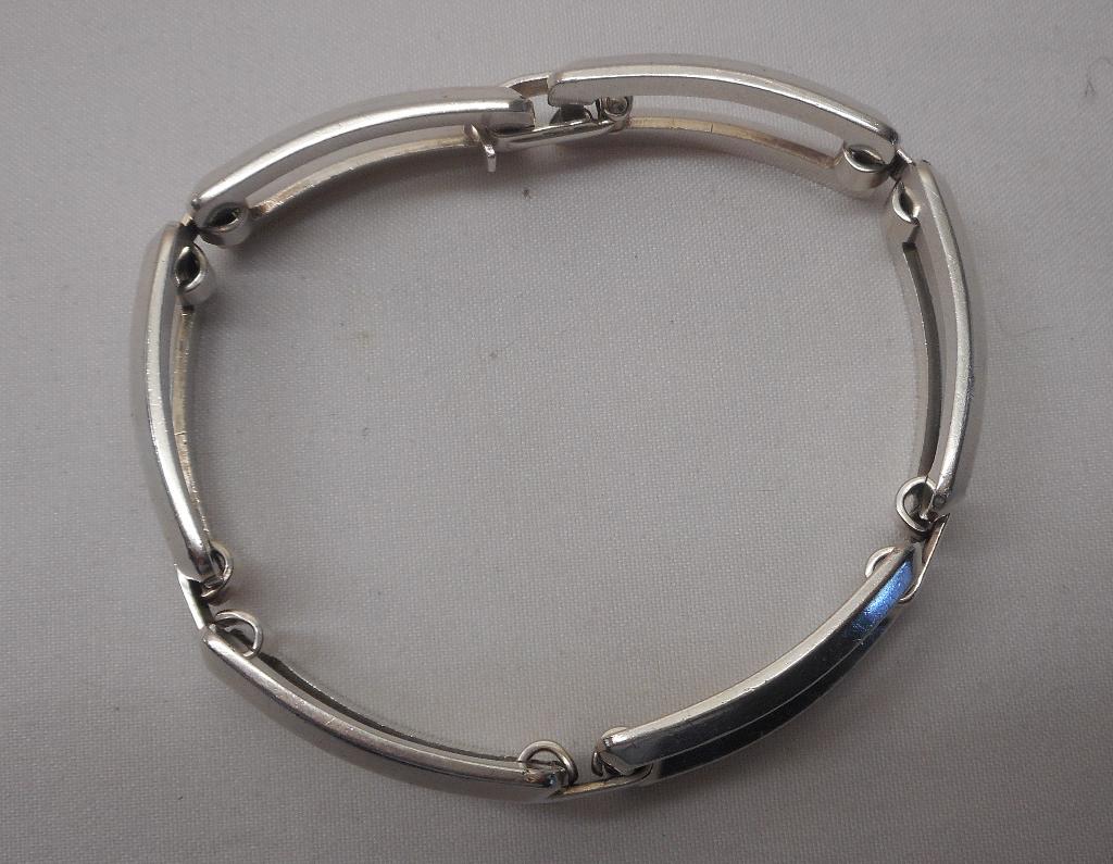 Zilveren massieve vintage schakel armband nr.426, Verzenden, Zo goed als nieuw, Zilver, Zilver