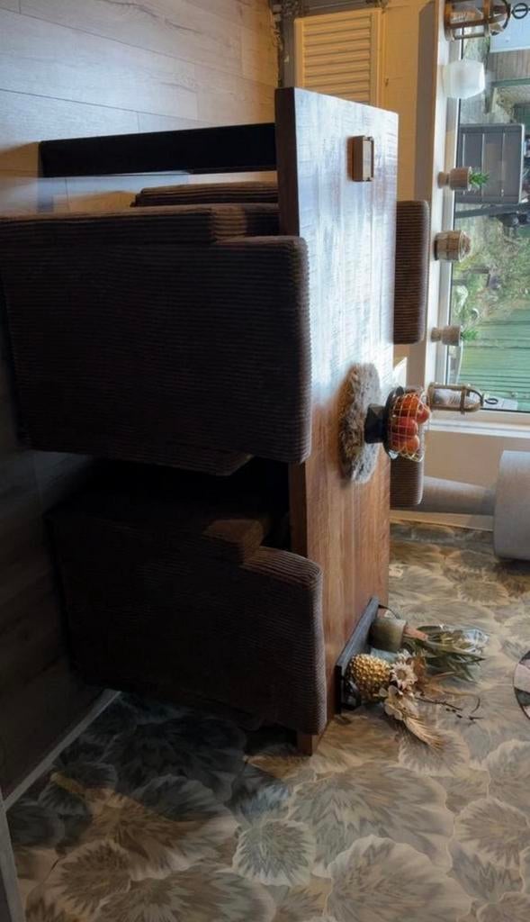 Eettafel mangohout en stoelen, Huis en Inrichting, Woonaccessoires | Kisten, Ophalen of Verzenden, Zo goed als nieuw, Minder dan 50 cm
