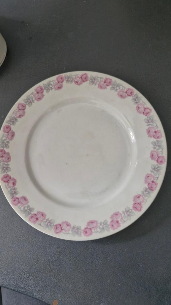8 Vintage RK Tsjechoslowakije Borden met Rozenpatroon, Ophalen